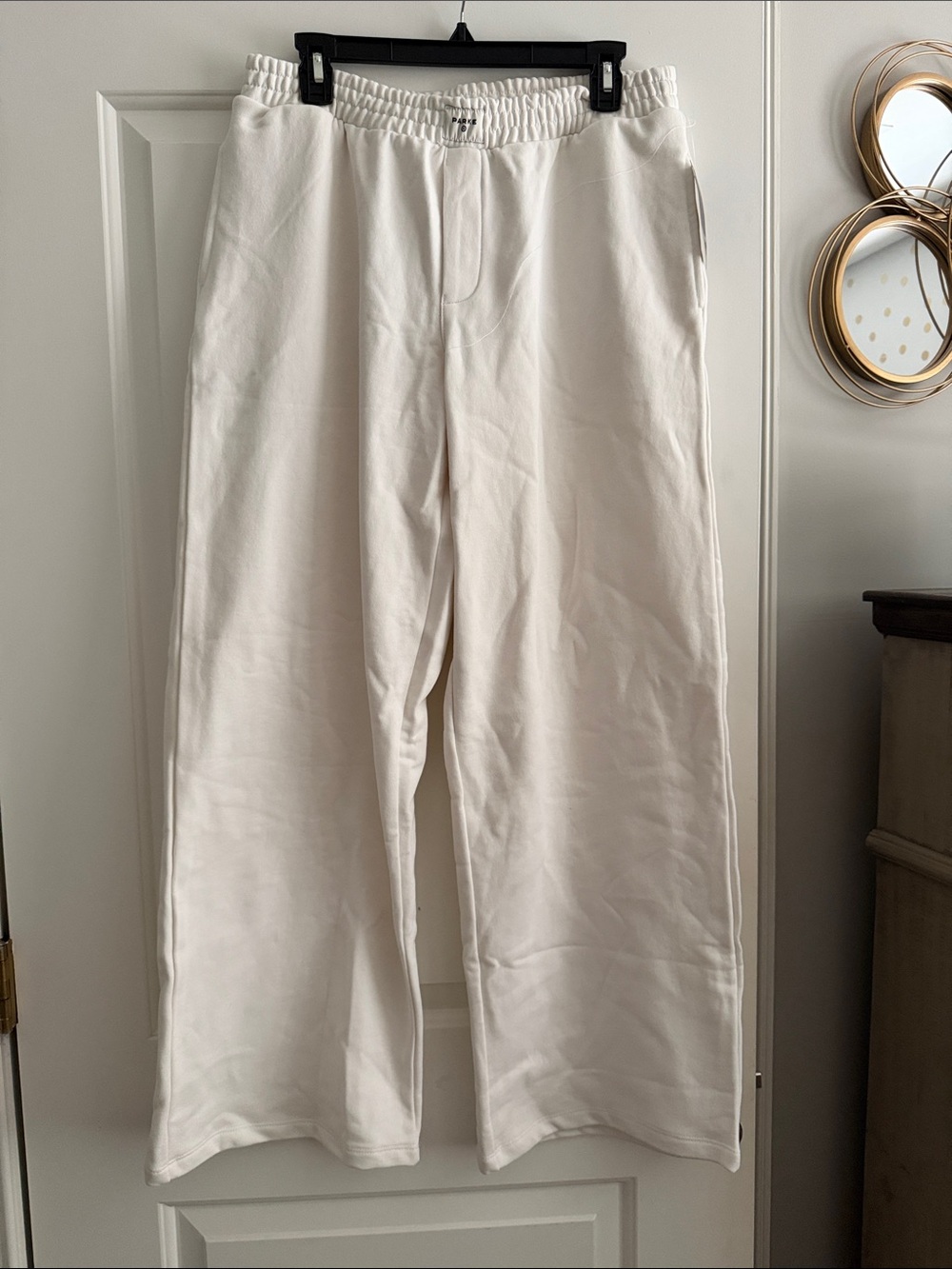 Women's Cream Wide-Leg Track Pants - Casual Comfort